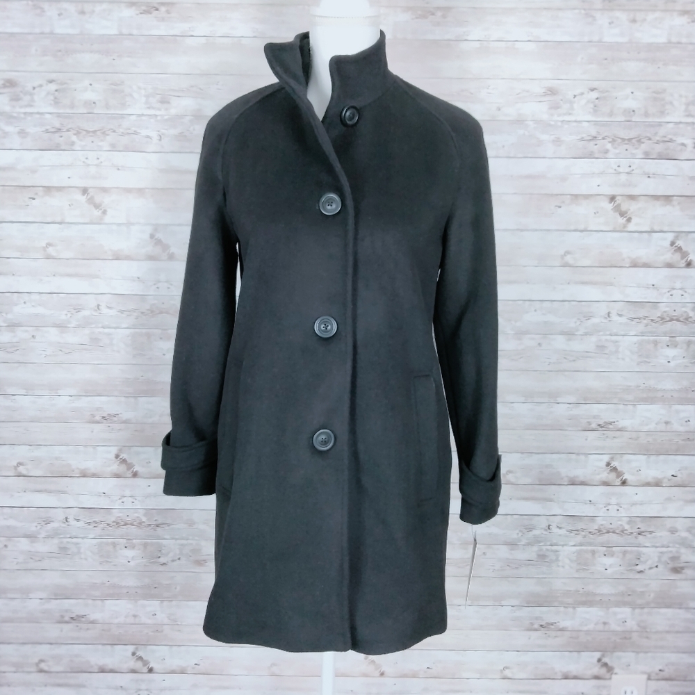 Jones New York Wool Coat 8P Black P